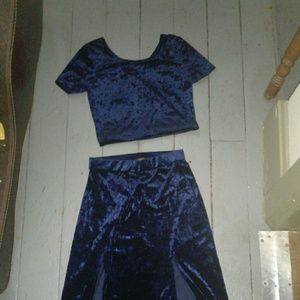 F21 BLUE VELVET SET